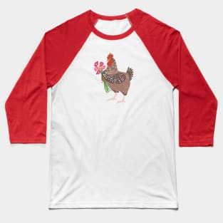 Chicken bringing Flowers Baseball T-Shirt